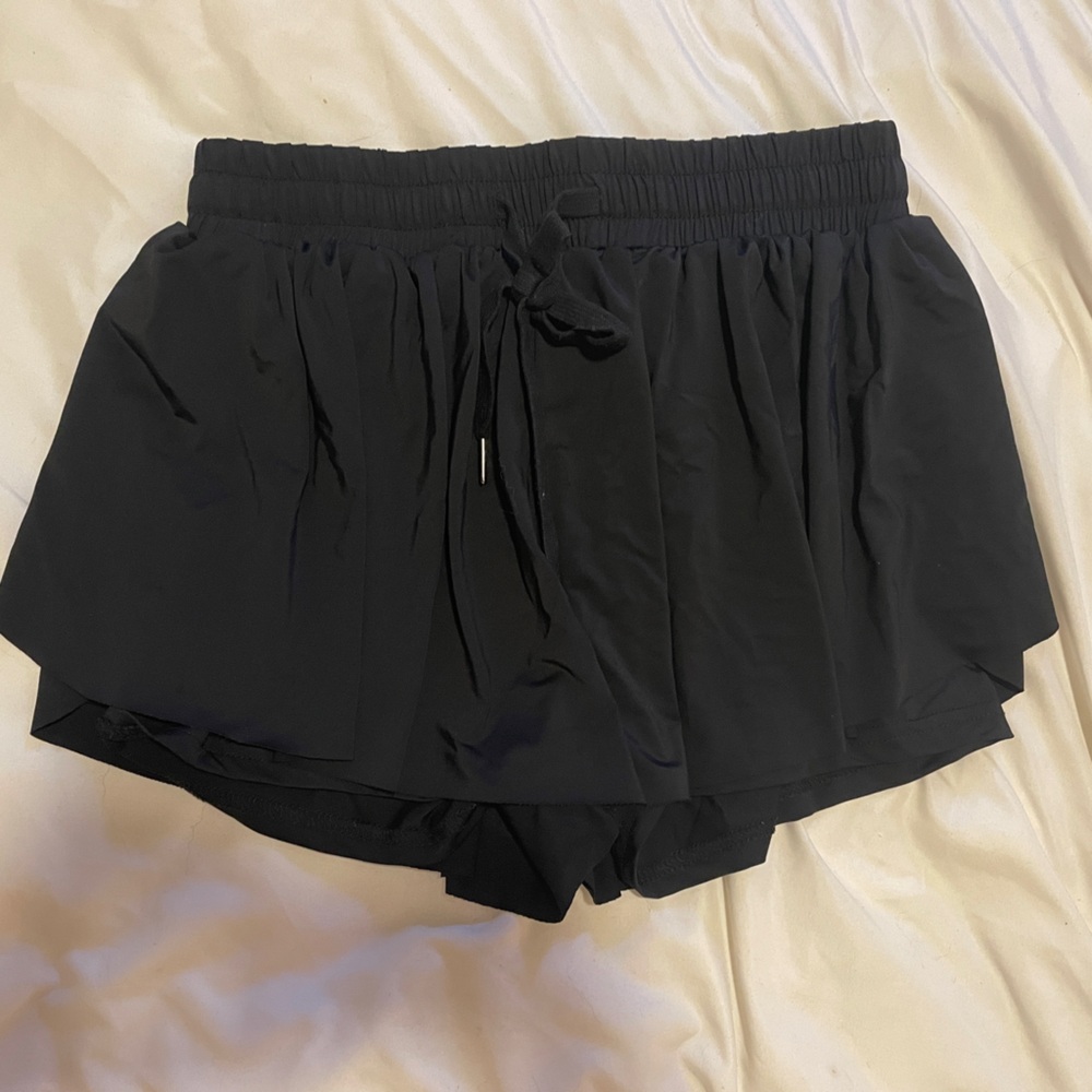 Women's Black Flowy Shorts
